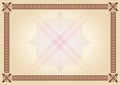 Ornamental frame or border. Certificate, diploma or voucher template. Ornamental pattern for wedding invitations, greeting cards. Royalty Free Stock Photo